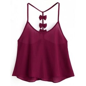 Shear bowknot racerback Cami Top